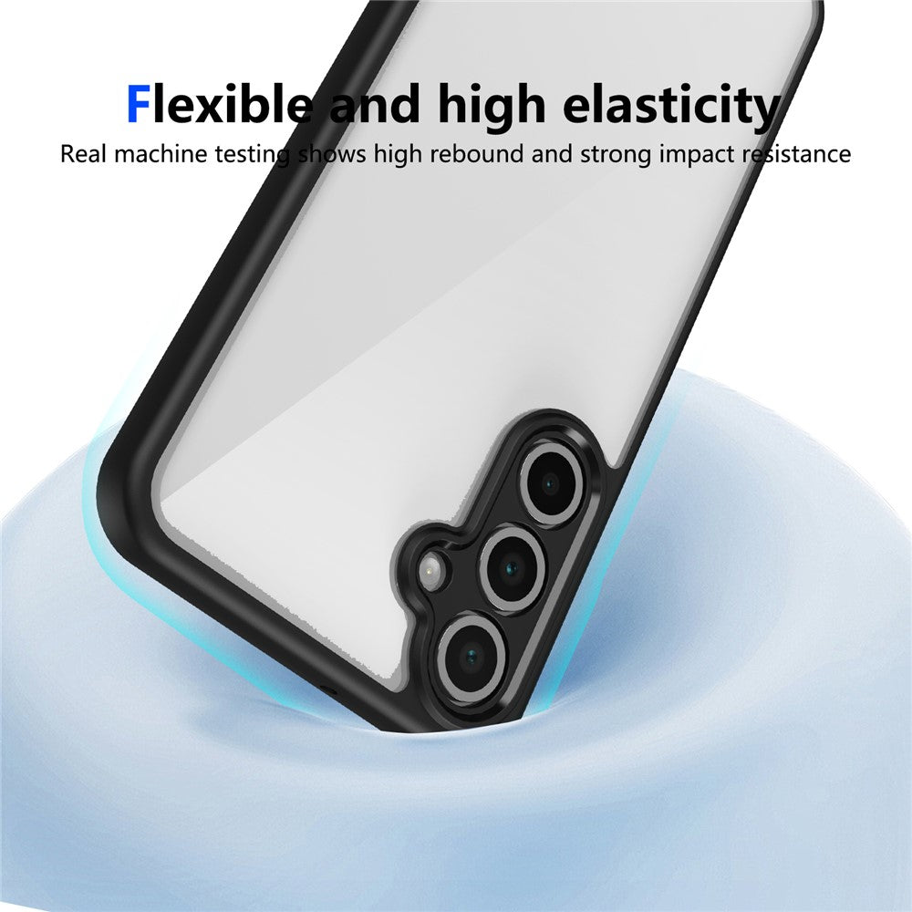 For Samsung Galaxy A26 5G / A17 5G Case Matte Skin Touch Clear PC + TPU Shockproof Phone Back Cover - Black