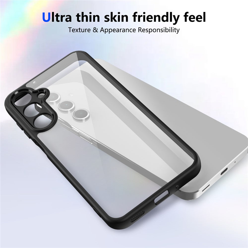 For Samsung Galaxy A26 5G / A17 5G Case Matte Skin Touch Clear PC + TPU Shockproof Phone Back Cover - Black
