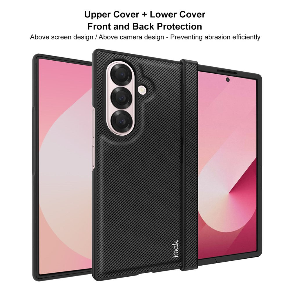 IMAK Ruiyi Series for Samsung Galaxy Z Fold7 5G Case Carbon Fiber Texture Leather + PC Phone Cover