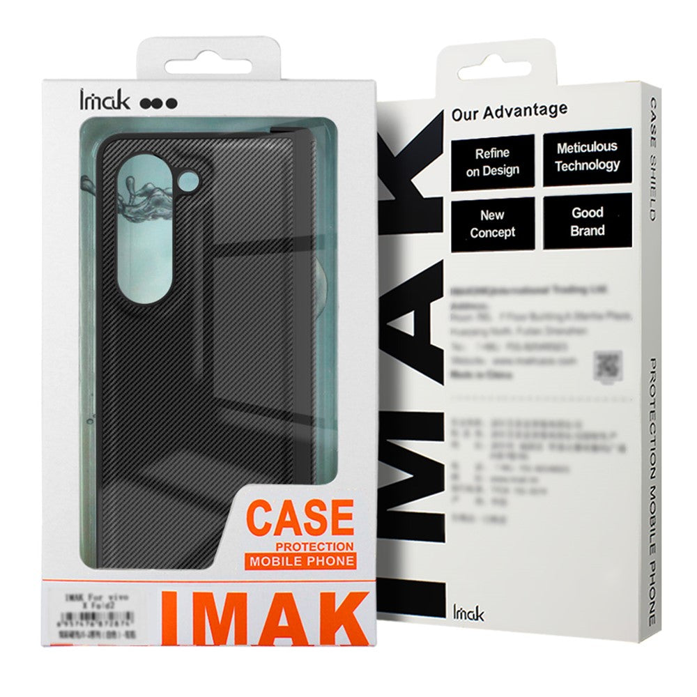 IMAK Ruiyi Series for Samsung Galaxy Z Fold7 5G Case Carbon Fiber Texture Leather + PC Phone Cover