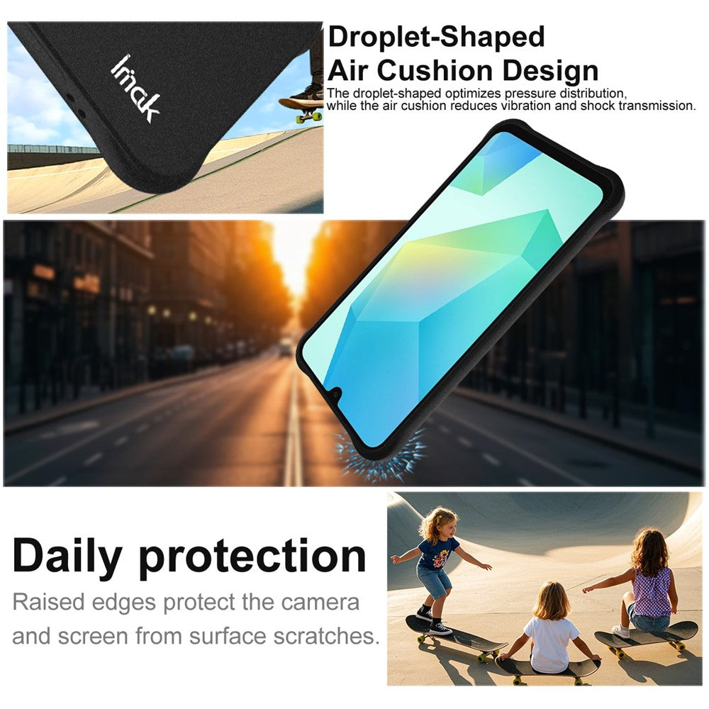 IMAK For Samsung Galaxy A17 5G Case TPU Phone Cover Airbag Shockproof Protection - Matte Black