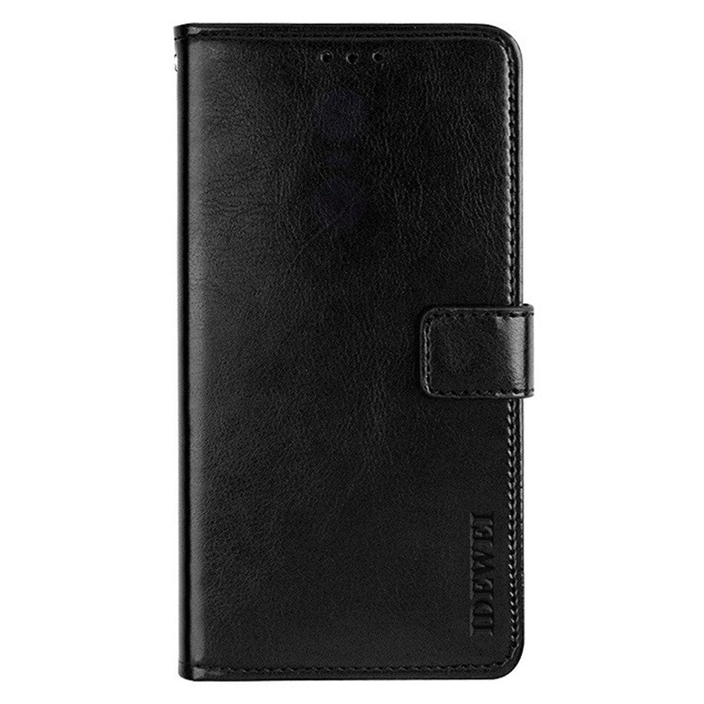 IDEWEI For iPhone 17 Pro Max Stand Case Crazy Horse Texture Leather Phone Cover - Black