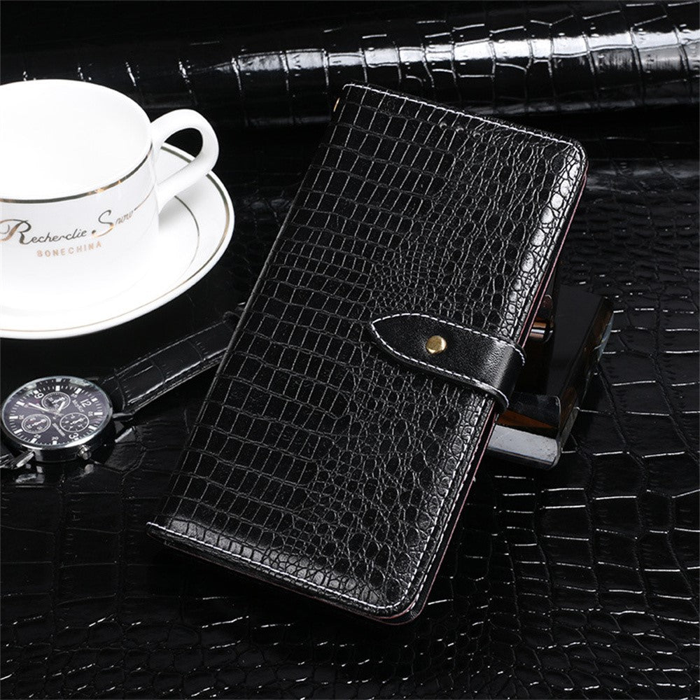 IDEWEI For iPhone 17 Pro Max Case Crocodile Texture PU Leather Flip Phone Cover - Black