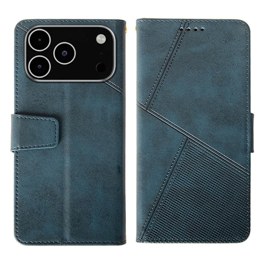 IDEWEI For iPhone 17 Pro Max Case Leather Wallet Phone Cover Stand Calf Texture - Blue
