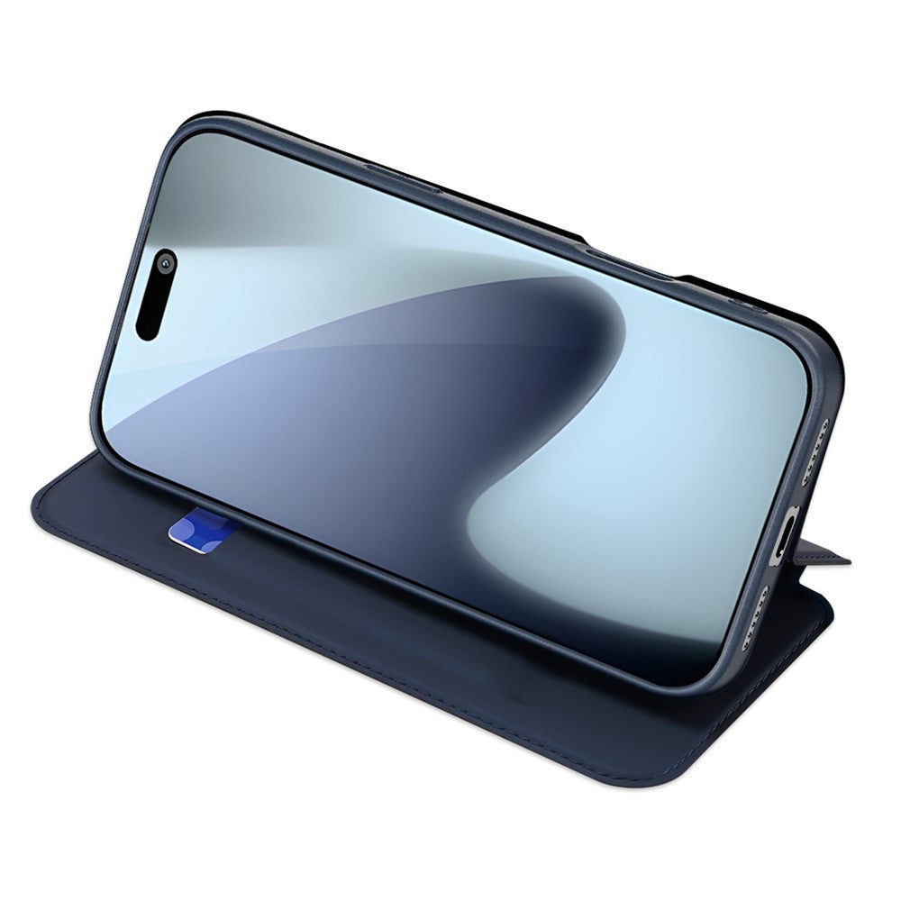 For iPhone 17 Pro Max Case DUX DUCIS Skin Pro Series Leather Cover Card Holder - Blue