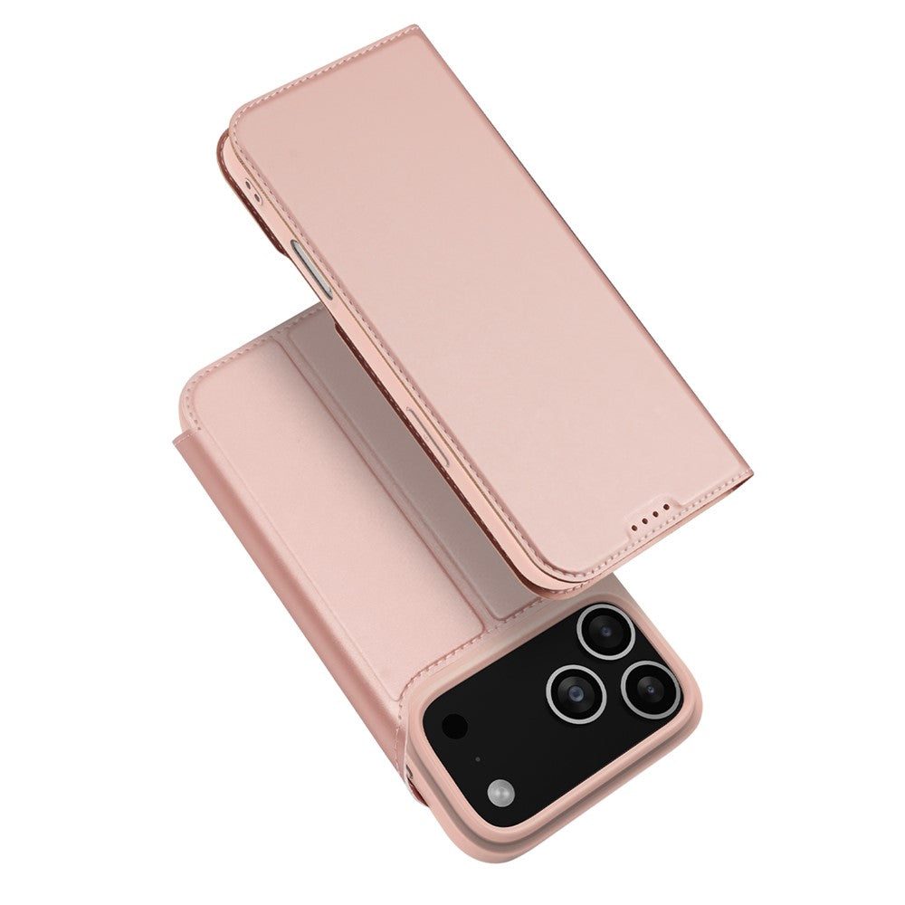 For iPhone 17 Pro Max Case DUX DUCIS Skin Pro Series Leather Cover Card Holder - Pink