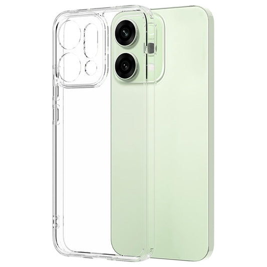 For Oppo Reno14 5G (Global) Clear Phone Case TPU+Acrylic Shockproof Phone Back Cover - Clear