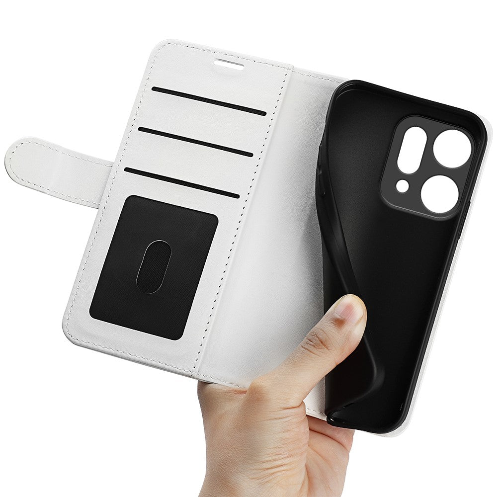 For Oppo Reno14 Pro 5G (Global) Case Crazy Horse Texture Stand Leather Phone Cover - White