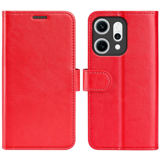 For Oppo Reno14 Pro 5G (Global) Case Crazy Horse Texture Stand Leather Phone Cover - Red