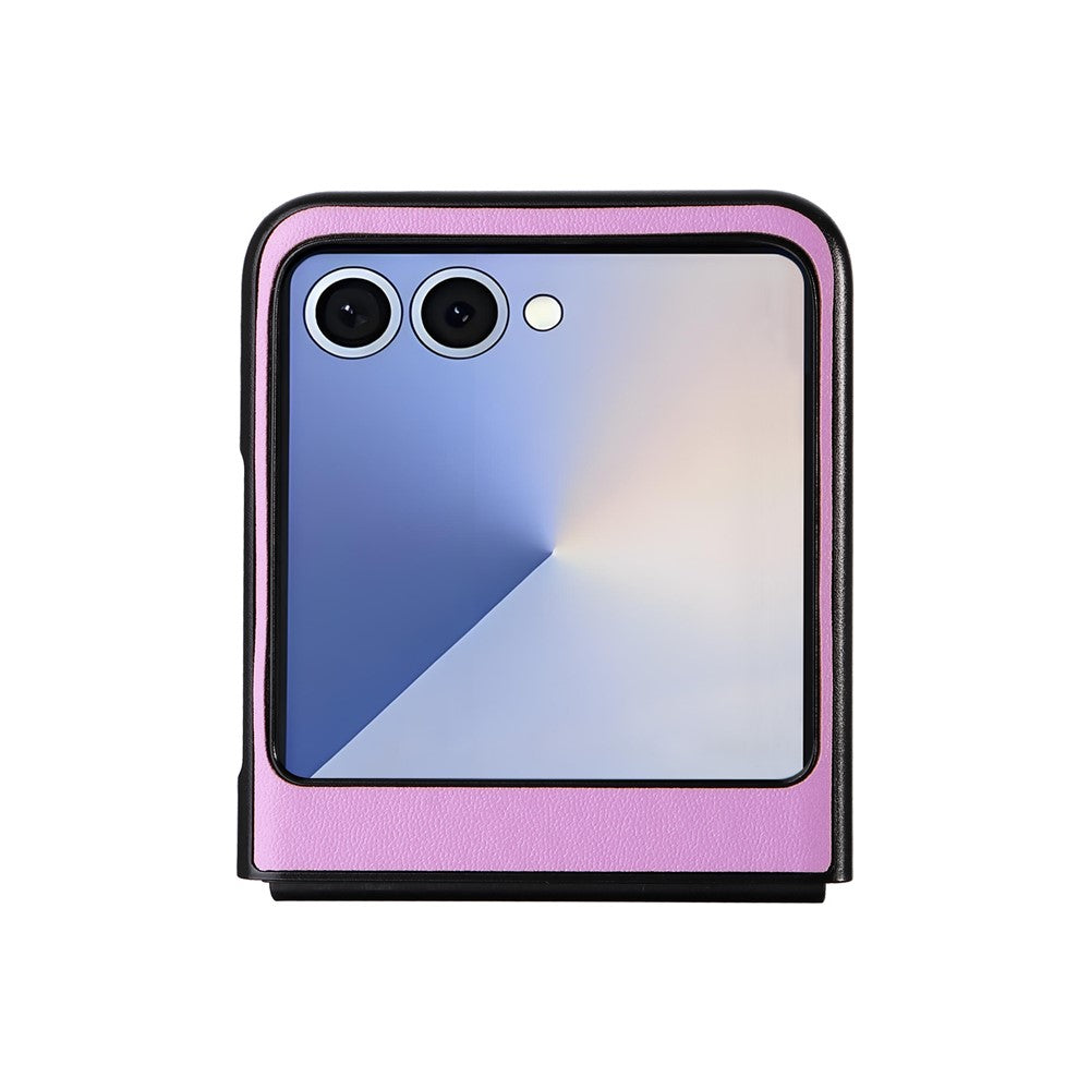 For Samsung Galaxy Z Flip7 5G Case PU Leather Hard PC Protective Phone Cover - Purple