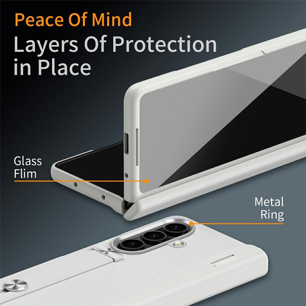 For Samsung Galaxy Z Fold7 5G Kickstand Case Anti-Drop Hard PC Phone Cover - White