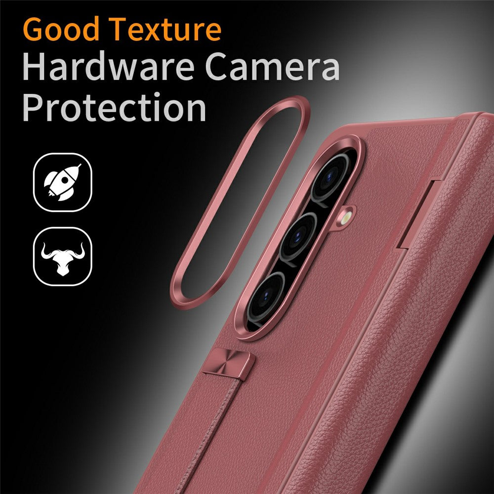 For Samsung Galaxy Z Fold7 5G Kickstand Case Anti-Drop Hard PC Phone Cover - Red