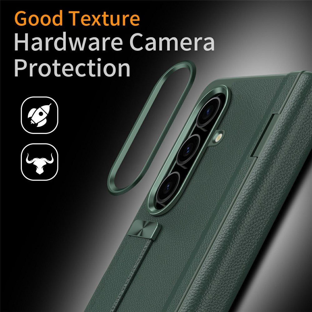 For Samsung Galaxy Z Fold7 5G Kickstand Case Anti-Drop Hard PC Phone Cover - Green