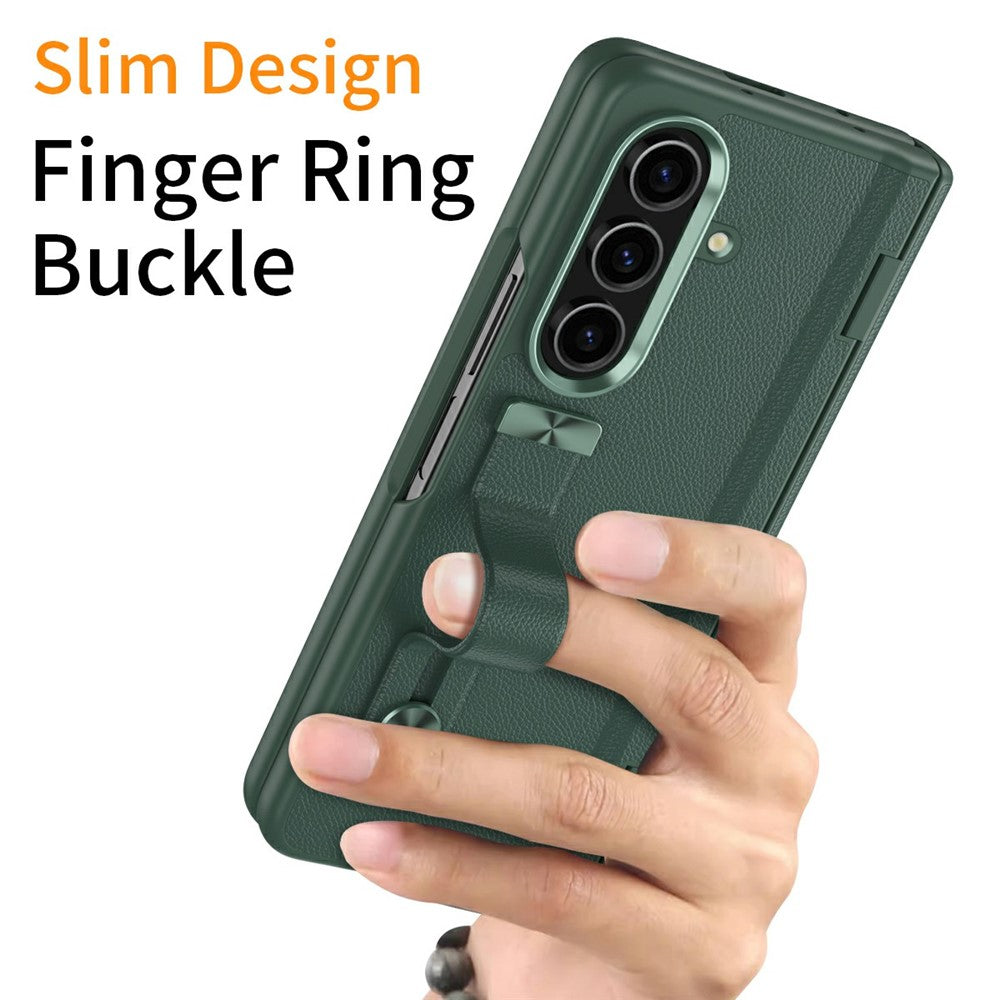 For Samsung Galaxy Z Fold7 5G Kickstand Case Anti-Drop Hard PC Phone Cover - Green