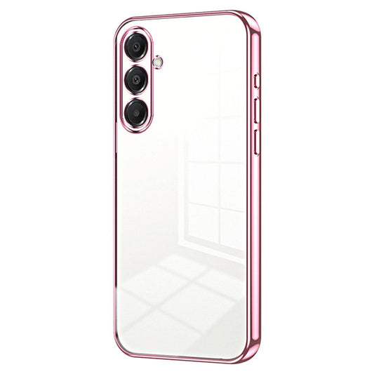 For Samsung Galaxy A17 5G Case Electroplating Frame Soft TPU Phone Cover - Pink