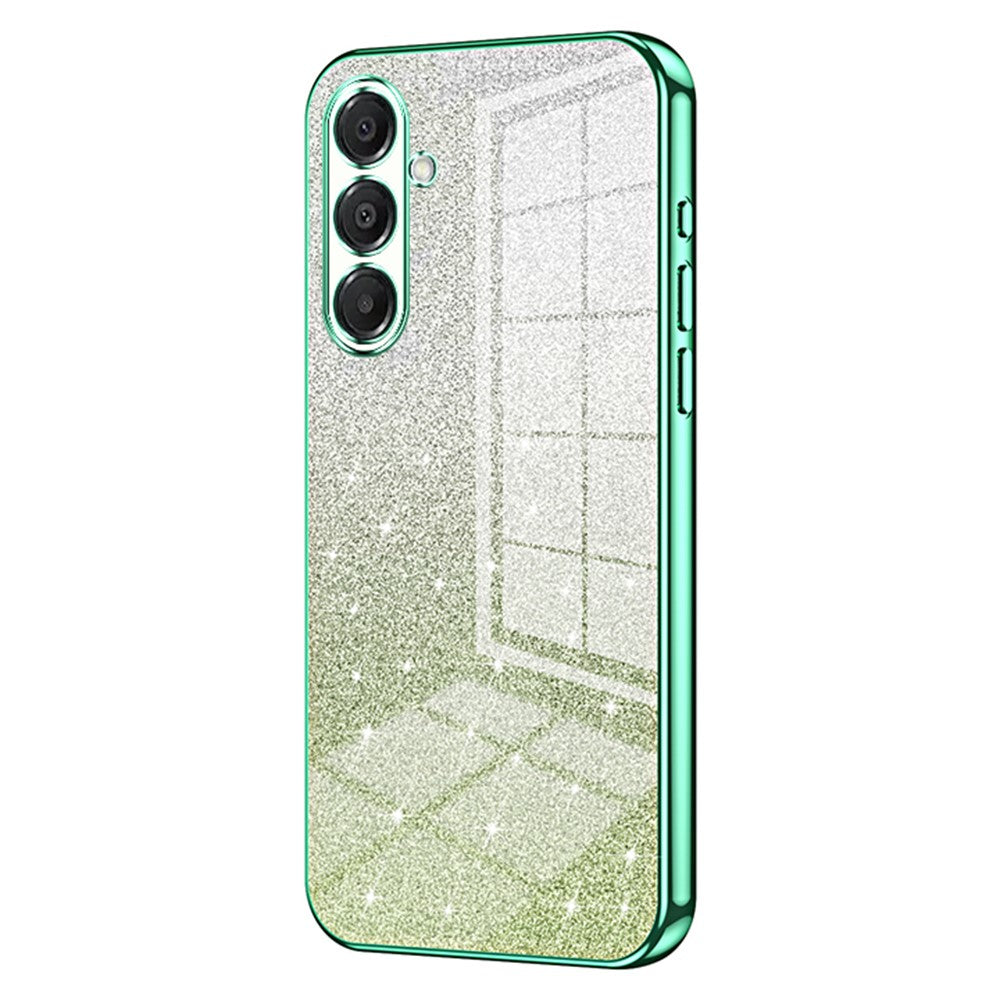 For Samsung Galaxy A17 5G Case Electroplating Gradient Glitter TPU Phone Cover - Green