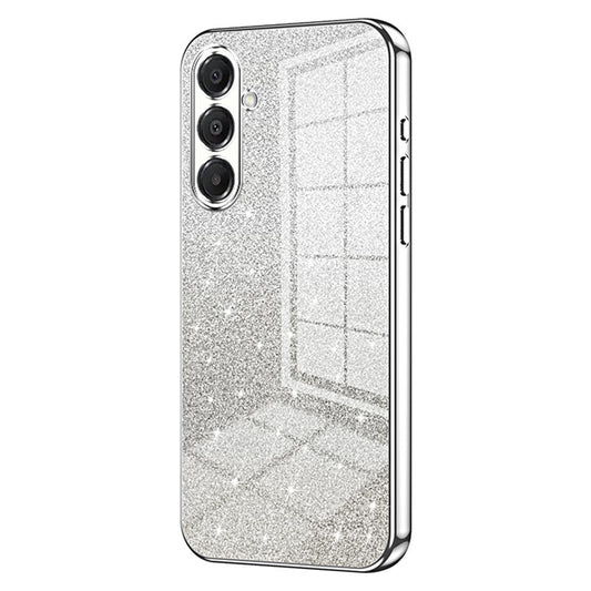 For Samsung Galaxy A17 5G Case Electroplating Gradient Glitter TPU Phone Cover - Silver