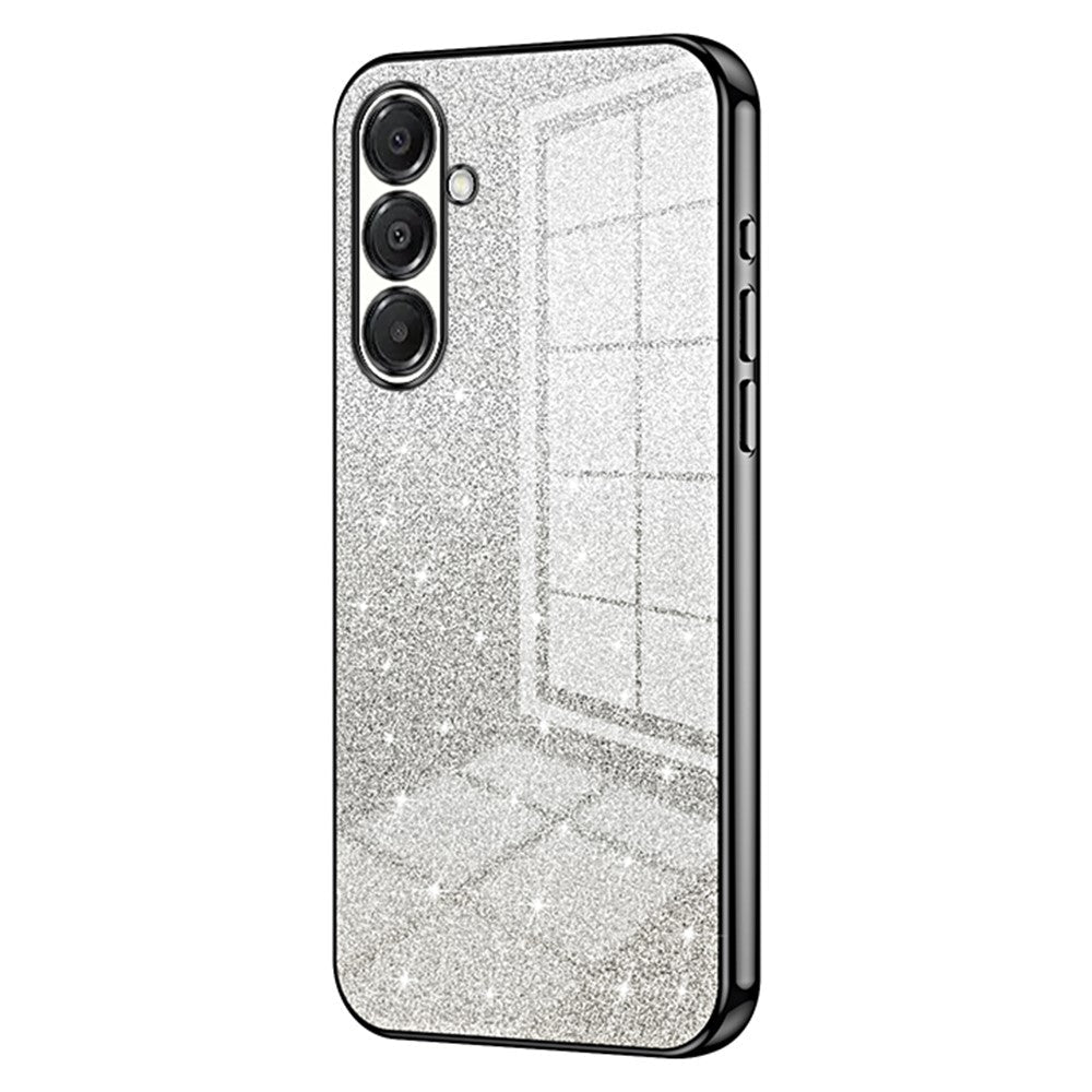 For Samsung Galaxy A17 5G Case Electroplating Gradient Glitter TPU Phone Cover - Black