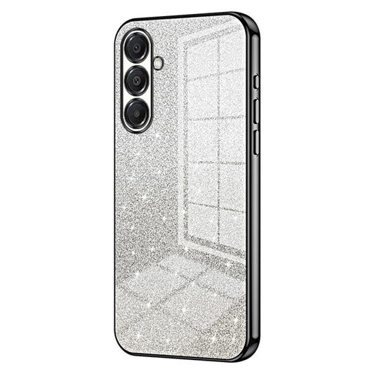 For Samsung Galaxy A17 5G Case Electroplating Gradient Glitter TPU Phone Cover - Black