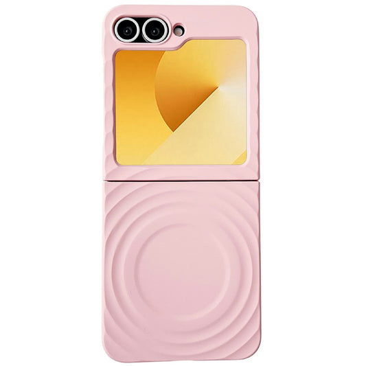 For Samsung Galaxy Z Flip7 FE 5G / Z Flip6 5G / Flip5 5G Magnetic Case Skin-Touch Wave Teature Hard PC Phone Cover - Pink