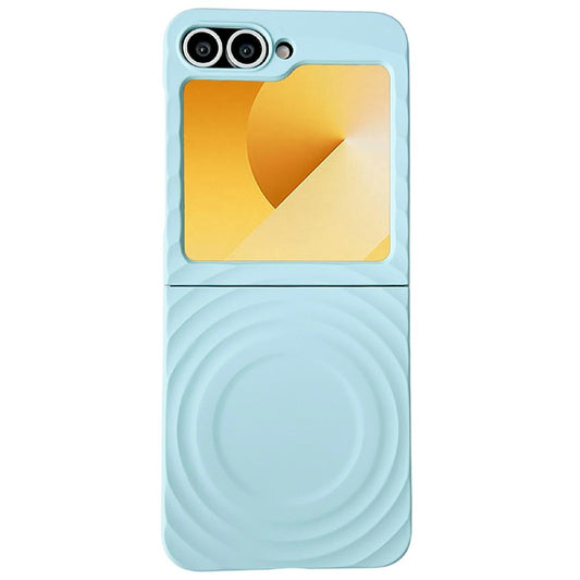 For Samsung Galaxy Z Flip7 FE 5G / Z Flip6 5G / Flip5 5G Magnetic Case Skin-Touch Wave Teature Hard PC Phone Cover - Blue