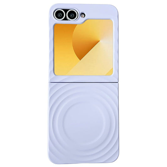 For Samsung Galaxy Z Flip7 FE 5G / Z Flip6 5G / Flip5 5G Magnetic Case Skin-Touch Wave Teature Hard PC Phone Cover - Purple