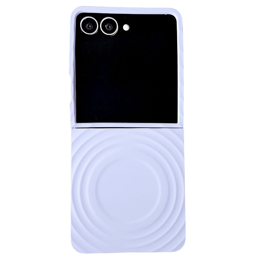 For Samsung Galaxy Z Flip7 5G Magnetic Case Skin-Touch Wave Teature Hard PC Phone Cover - Purple