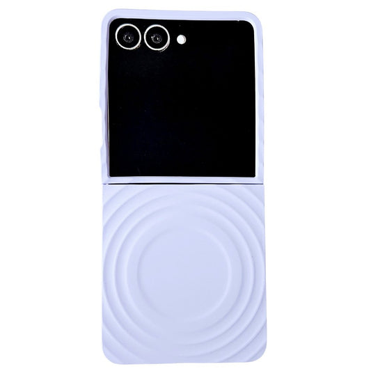 For Samsung Galaxy Z Flip7 5G Magnetic Case Skin-Touch Wave Teature Hard PC Phone Cover - Purple