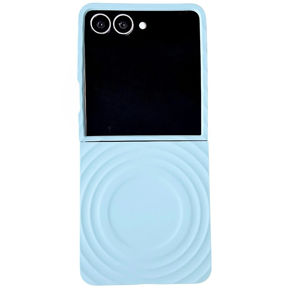 For Samsung Galaxy Z Flip7 5G Magnetic Case Skin-Touch Wave Teature Hard PC Phone Cover - Blue