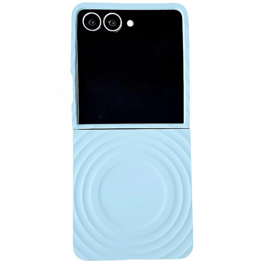 For Samsung Galaxy Z Flip7 5G Magnetic Case Skin-Touch Wave Teature Hard PC Phone Cover - Blue