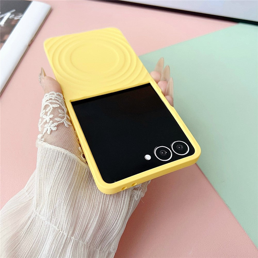 For Samsung Galaxy Z Flip7 5G Magnetic Case Skin-Touch Wave Teature Hard PC Phone Cover - Blue