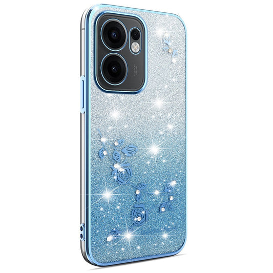 KADEM For Oppo Reno13 F 5G / 4G Case Flower TPU Flexible Gradient Phone Cover - Blue