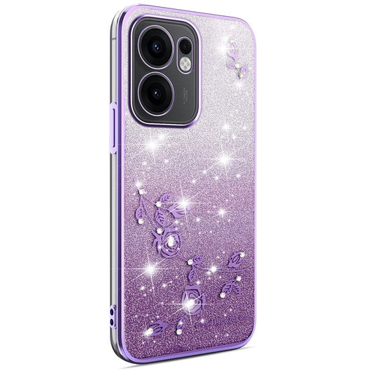 KADEM For Oppo Reno13 F 5G / 4G Case Flower TPU Flexible Gradient Phone Cover - Purple
