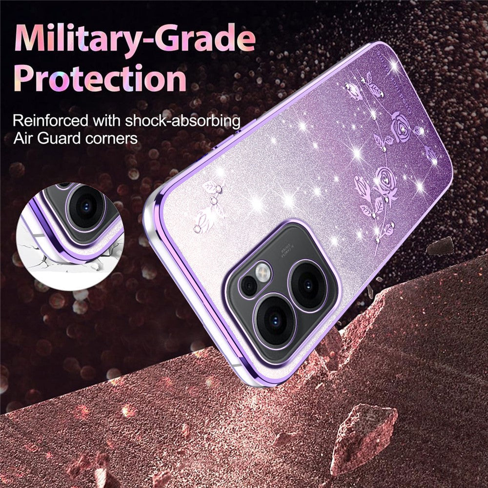 KADEM For Oppo Reno13 F 5G / 4G Case Flower TPU Flexible Gradient Phone Cover - Purple