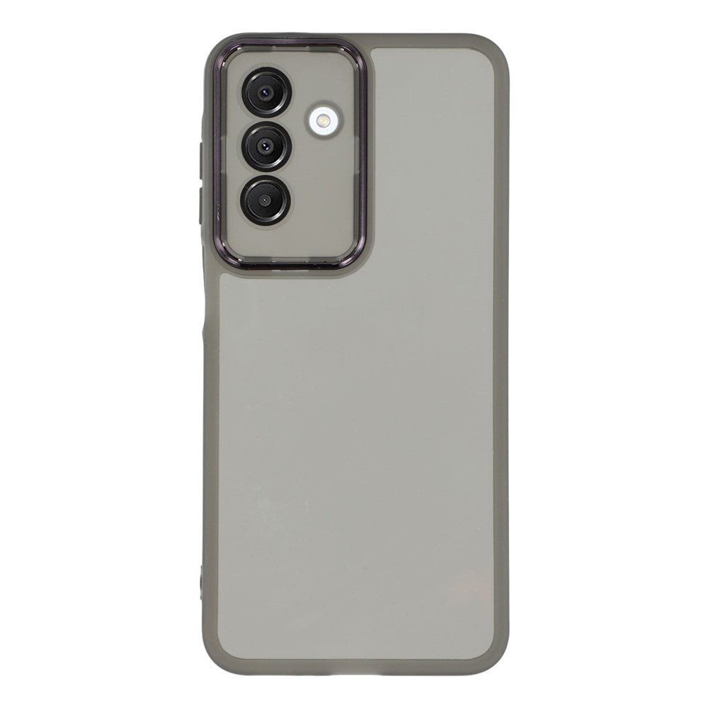 For Samsung Galaxy A17 5G Case Electroplated Camera Frame TPU Phone Cover - Transparent Black