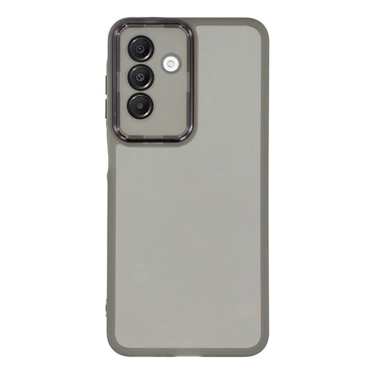 For Samsung Galaxy A17 5G Case Electroplated Camera Frame TPU Phone Cover - Transparent Black