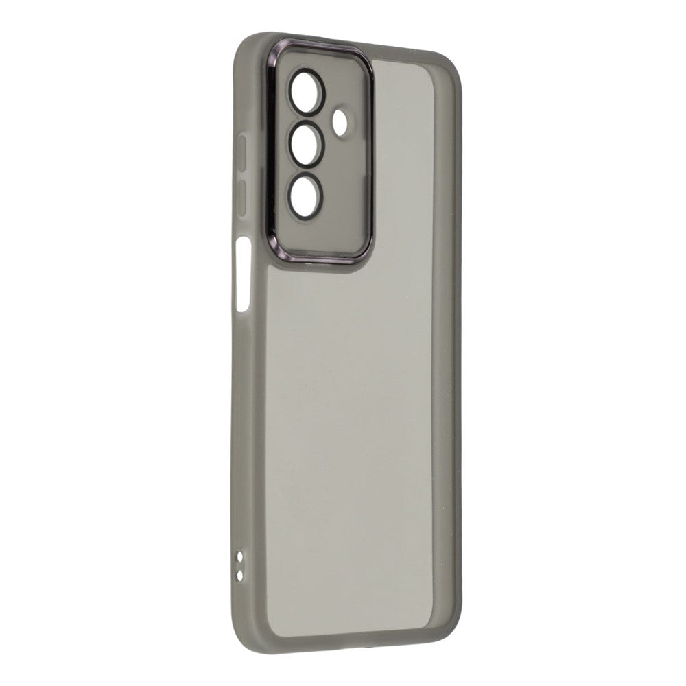 For Samsung Galaxy A17 5G Case Electroplated Camera Frame TPU Phone Cover - Transparent Black