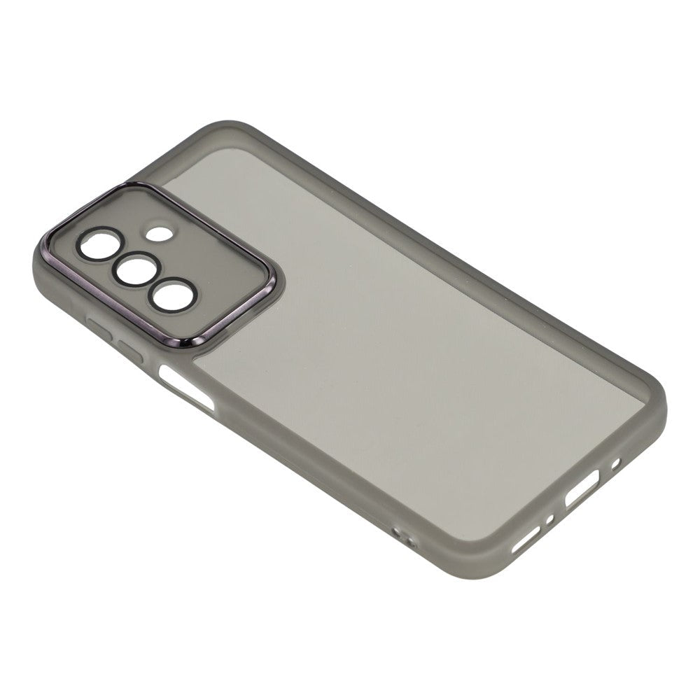 For Samsung Galaxy A17 5G Case Electroplated Camera Frame TPU Phone Cover - Transparent Black