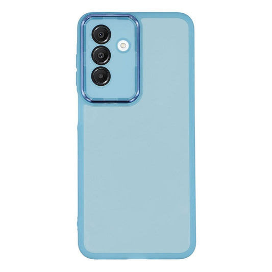 For Samsung Galaxy A17 5G Case Electroplated Camera Frame TPU Phone Cover - Transparent Blue