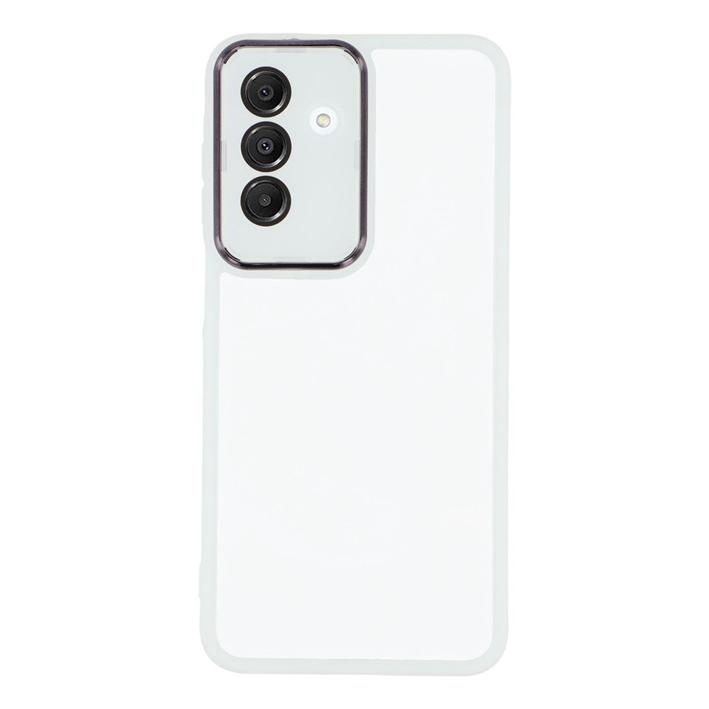 For Samsung Galaxy A17 5G Case Electroplated Camera Frame TPU Phone Cover - Transparent White