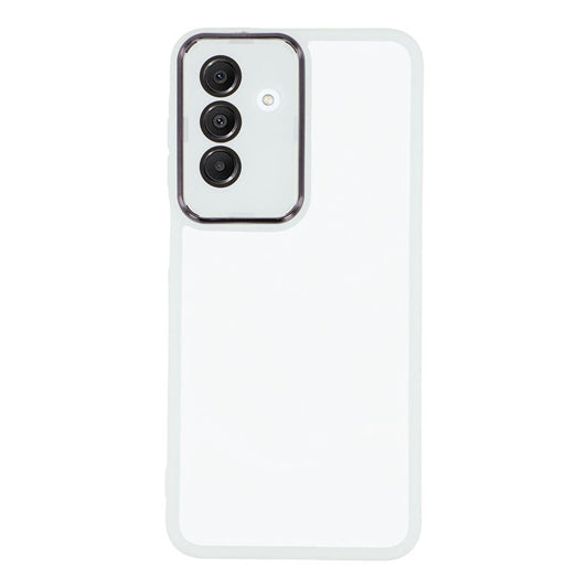 For Samsung Galaxy A17 5G Case Electroplated Camera Frame TPU Phone Cover - Transparent White