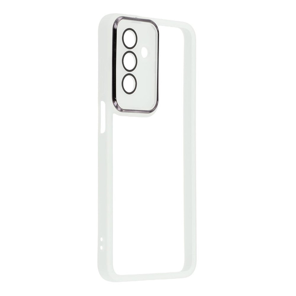 For Samsung Galaxy A17 5G Case Electroplated Camera Frame TPU Phone Cover - Transparent White