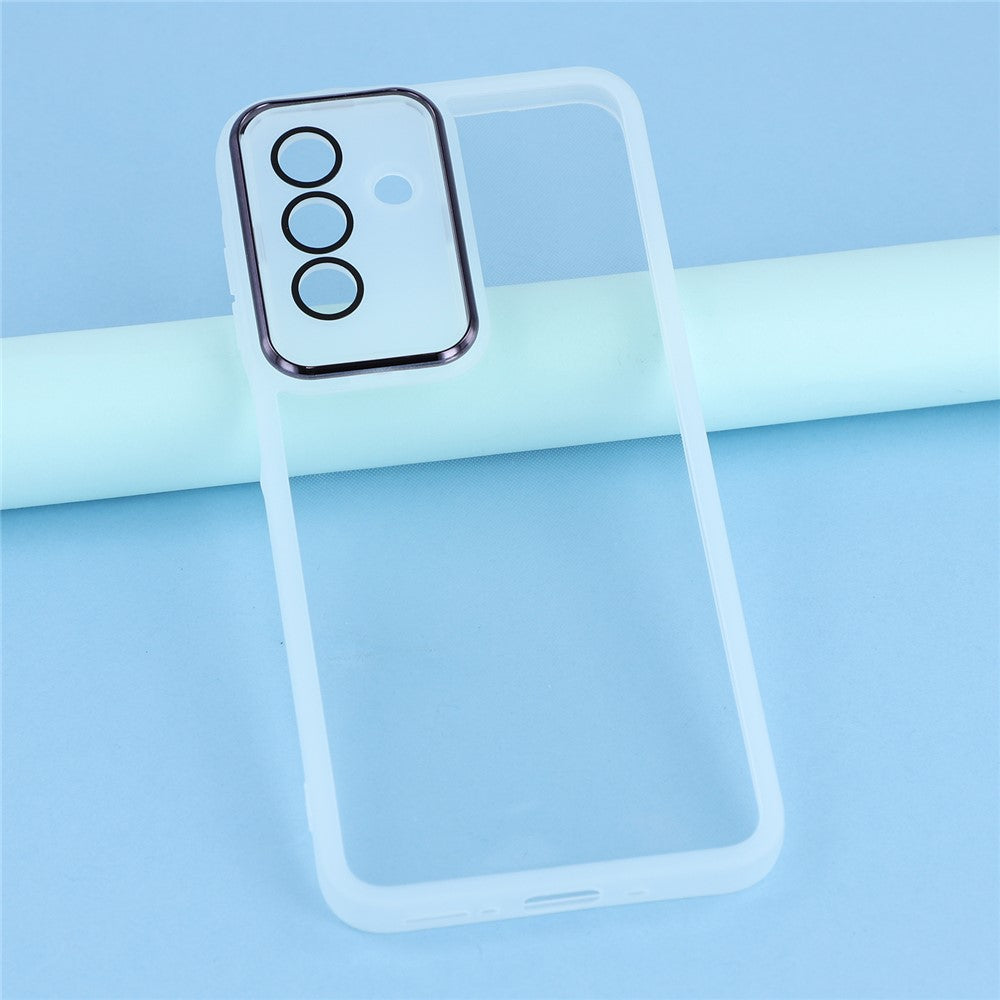 For Samsung Galaxy A17 5G Case Electroplated Camera Frame TPU Phone Cover - Transparent White