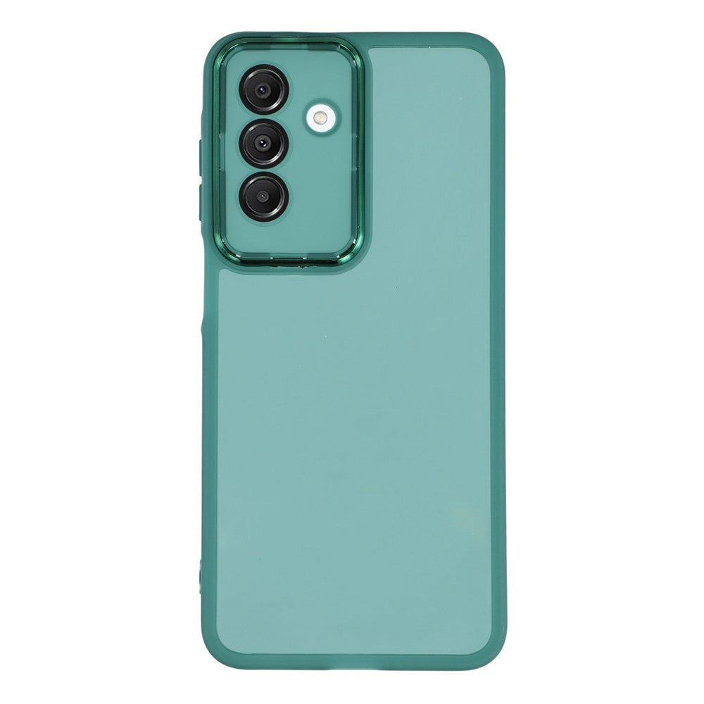 For Samsung Galaxy A17 5G Case Electroplated Camera Frame TPU Phone Cover - Transparent Army Green