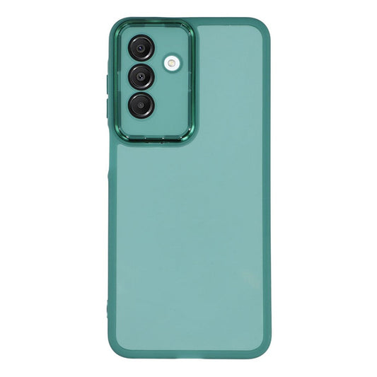 For Samsung Galaxy A17 5G Case Electroplated Camera Frame TPU Phone Cover - Transparent Army Green