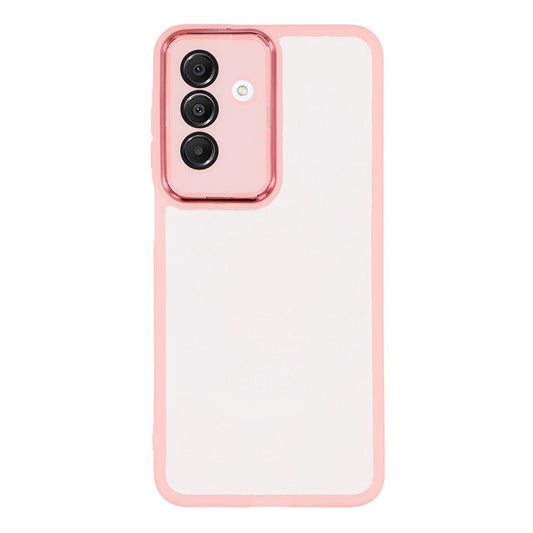 For Samsung Galaxy A17 5G Case Electroplated Camera Frame TPU Phone Cover - Transparent Pink