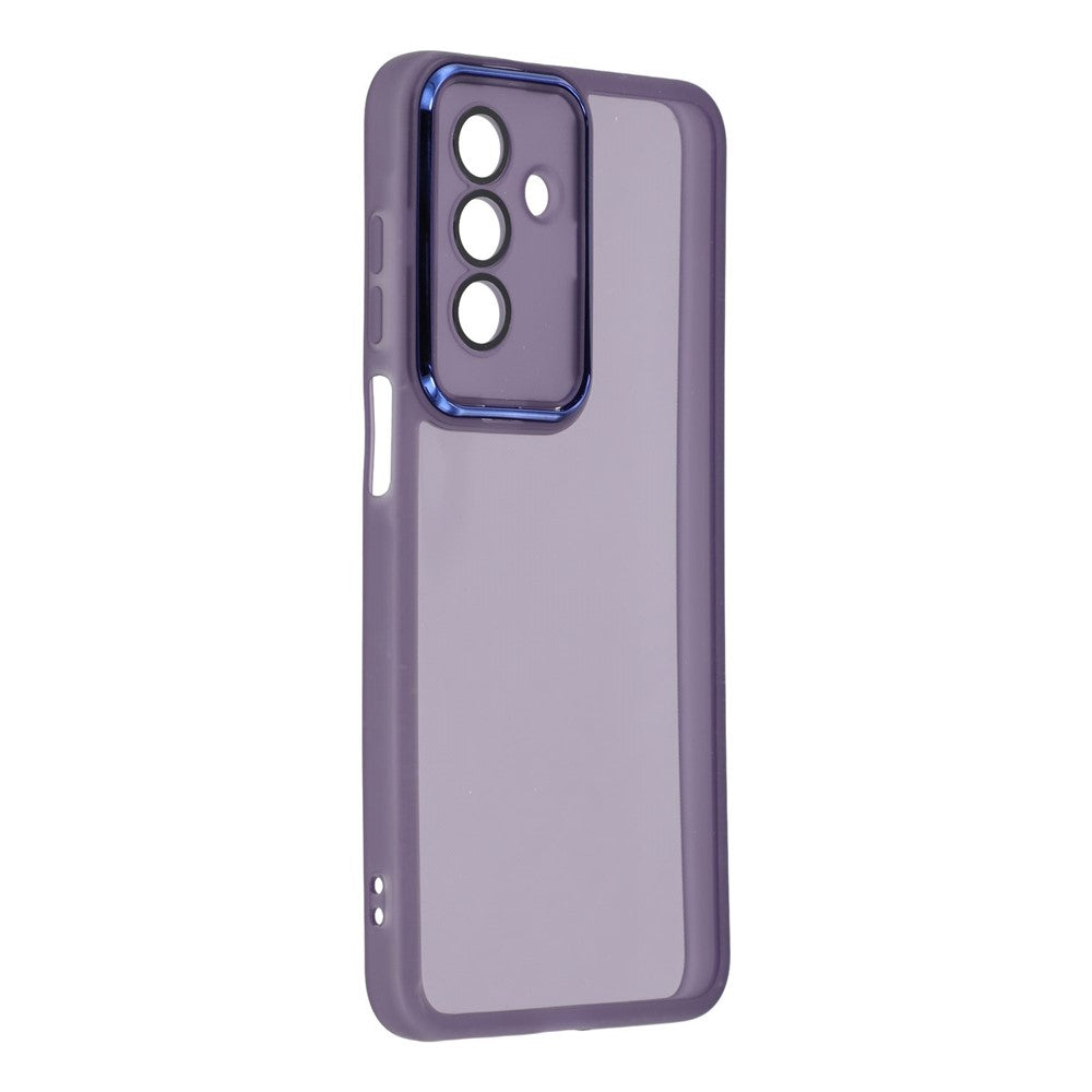 For Samsung Galaxy A17 5G Case Electroplated Camera Frame TPU Phone Cover - Transparent Purple