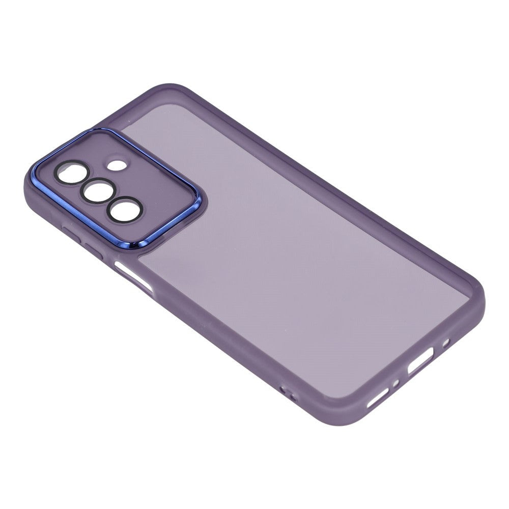 For Samsung Galaxy A17 5G Case Electroplated Camera Frame TPU Phone Cover - Transparent Purple