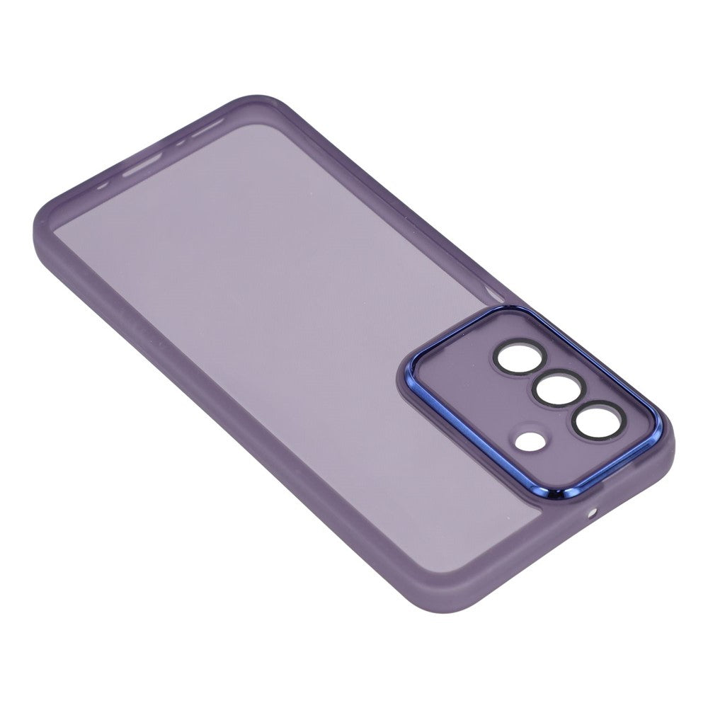 For Samsung Galaxy A17 5G Case Electroplated Camera Frame TPU Phone Cover - Transparent Purple