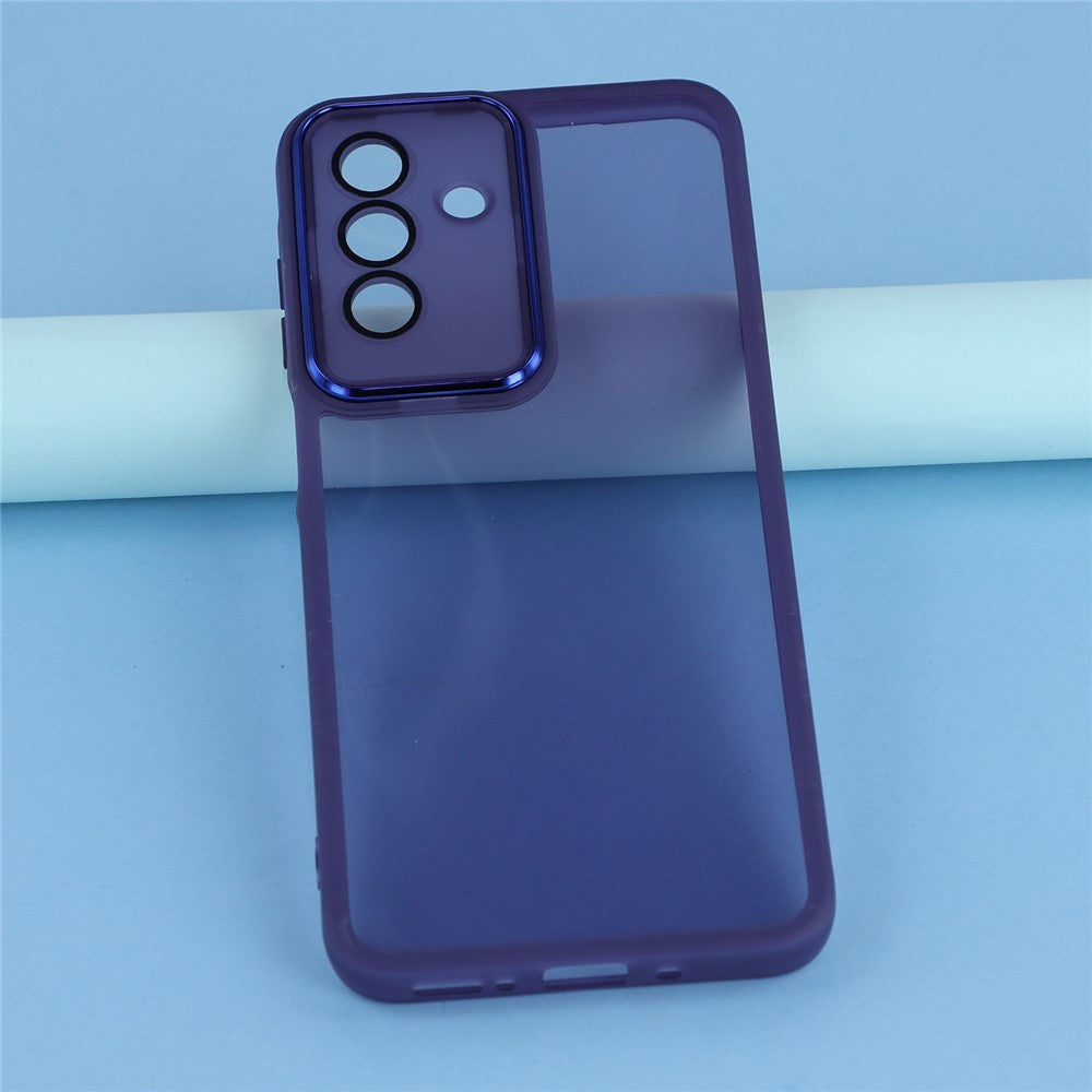 For Samsung Galaxy A17 5G Case Electroplated Camera Frame TPU Phone Cover - Transparent Purple